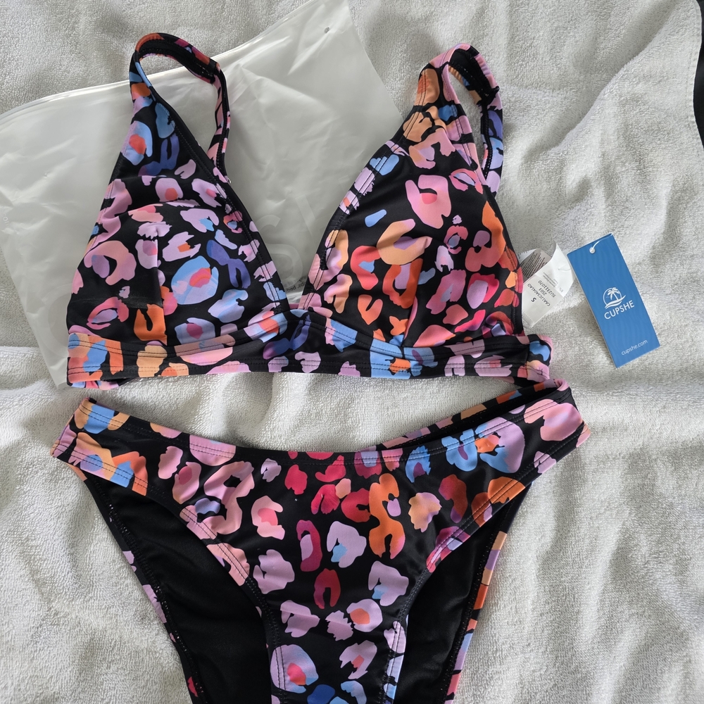 Colorful Leopard Print Bikini Set